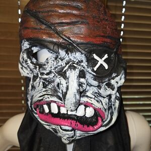 Pirate Skull Mask with Red and White Accents